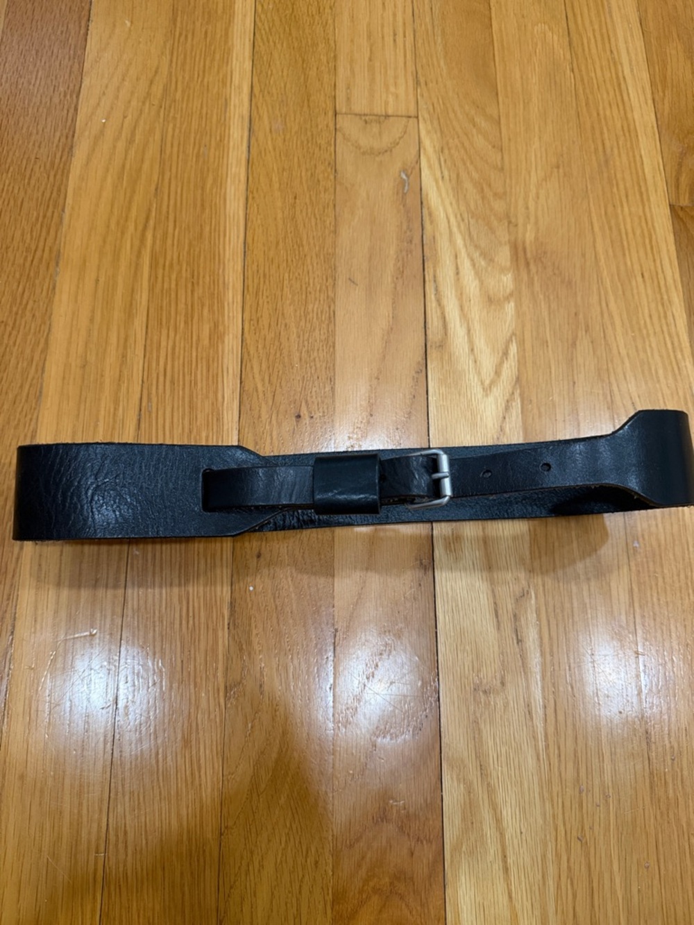 Banana Republic Black Leather Women’s Belt with Silver Buckle